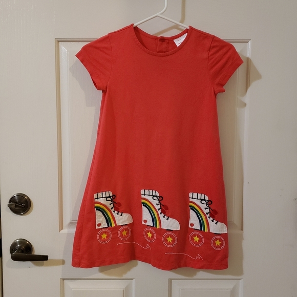 Hanna Andersson dress with skates size 6-7